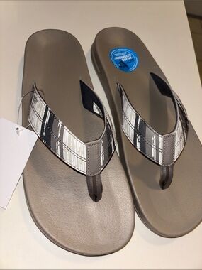 Columbia Men's Taupe Flip-Flop with Striped Strap
